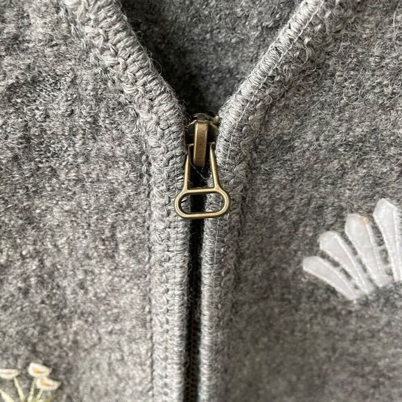 Vintage Boiled Wool Sheep Applique Full Zip Vest Grey XL - Picture 4 of 9